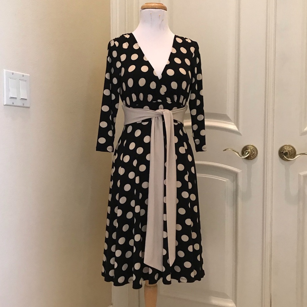 Vintage 90s retro 40s style jersey knit dress